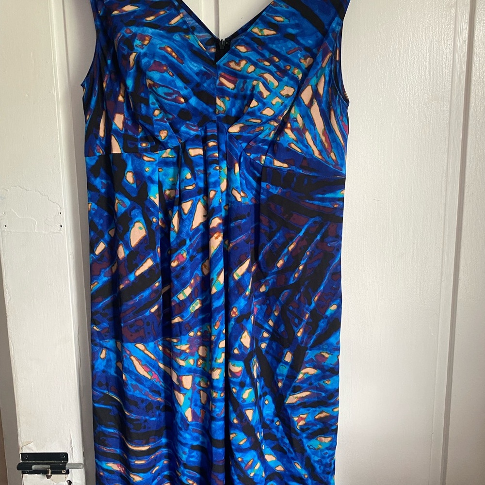 Charlie Jade Blue Black V-Neck Sleeveless Maxi Dress
